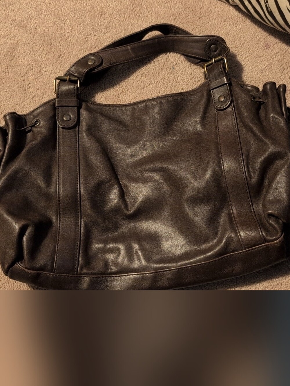 Gerard Darel Brown Leather Satchel Bag